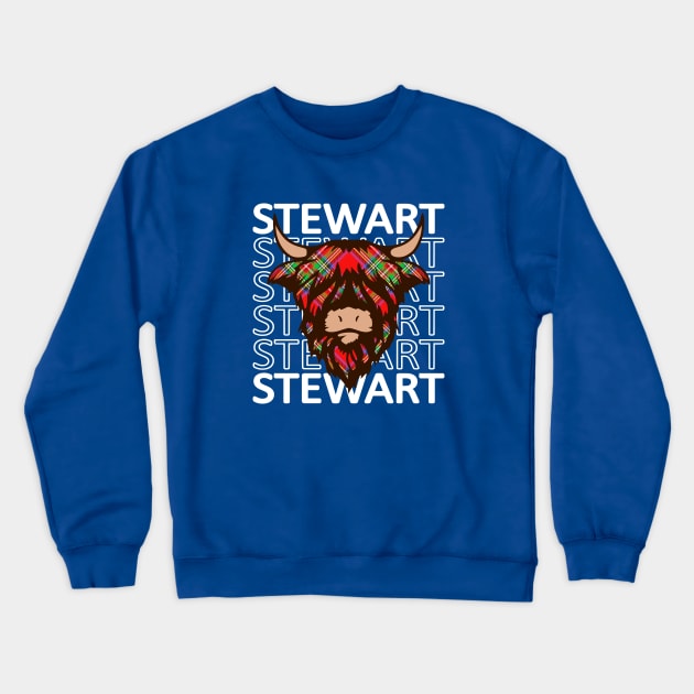 Clan Stewart - Hairy Coo Crewneck Sweatshirt by Taylor'd Designs